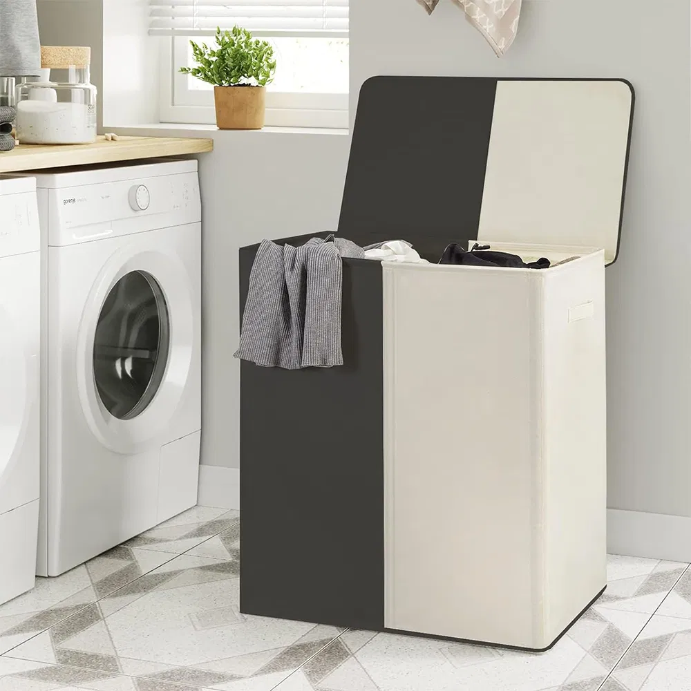 Stylish Laundry Basket for Home Use with Flip-Top and Handle
