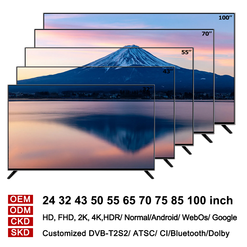Cheap Price 43 Inch Smart TV 4K HD FHD UHD Android 24 32 40 43 50 65 Inch LCD LED TV Television