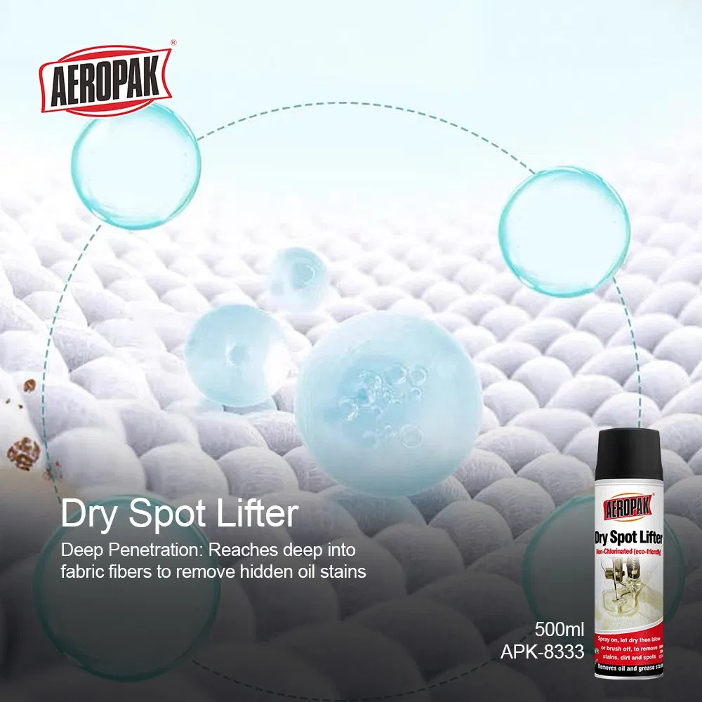 Aeropak 500ml Aerosol Industrial Dry Cleaning Agent Upholstery Fabric Stain Lifting Cleaner Spray for Fabric Spot Stain