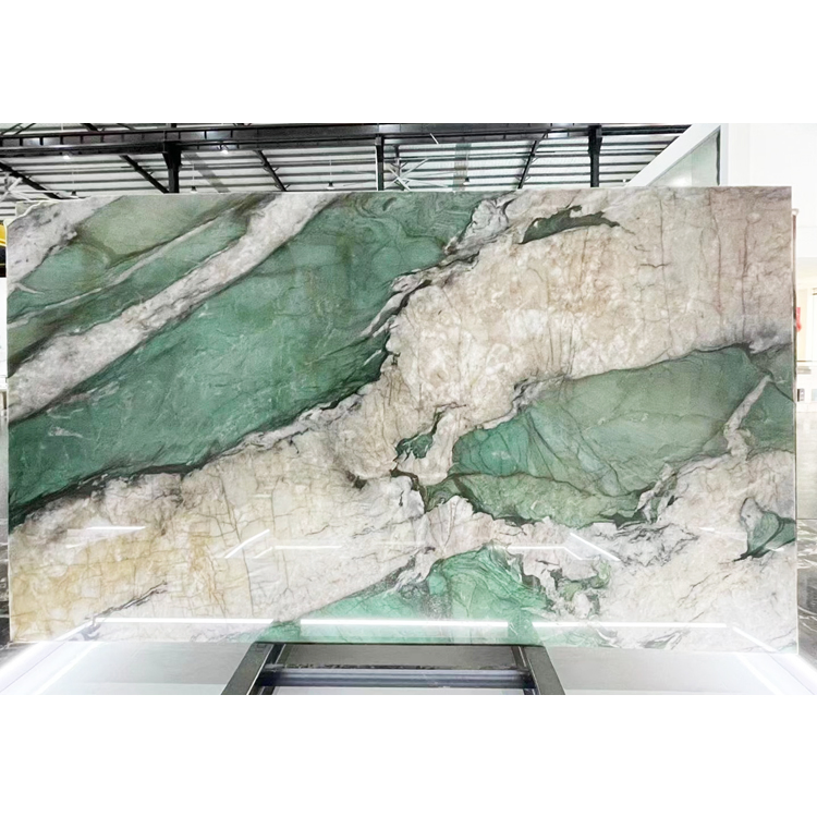 Luxury Brazil Translucent Granite Marble Natural Green Quartzite Slab Gaya Moss Emerald Brazilian Green Quartzite