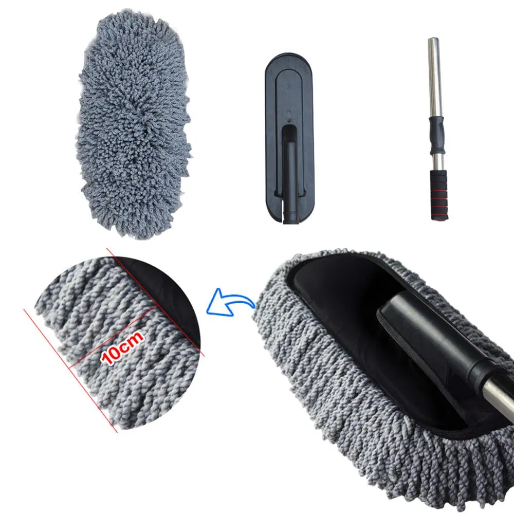 Щетка для чистки авто из микрофибры с длинной ручкой