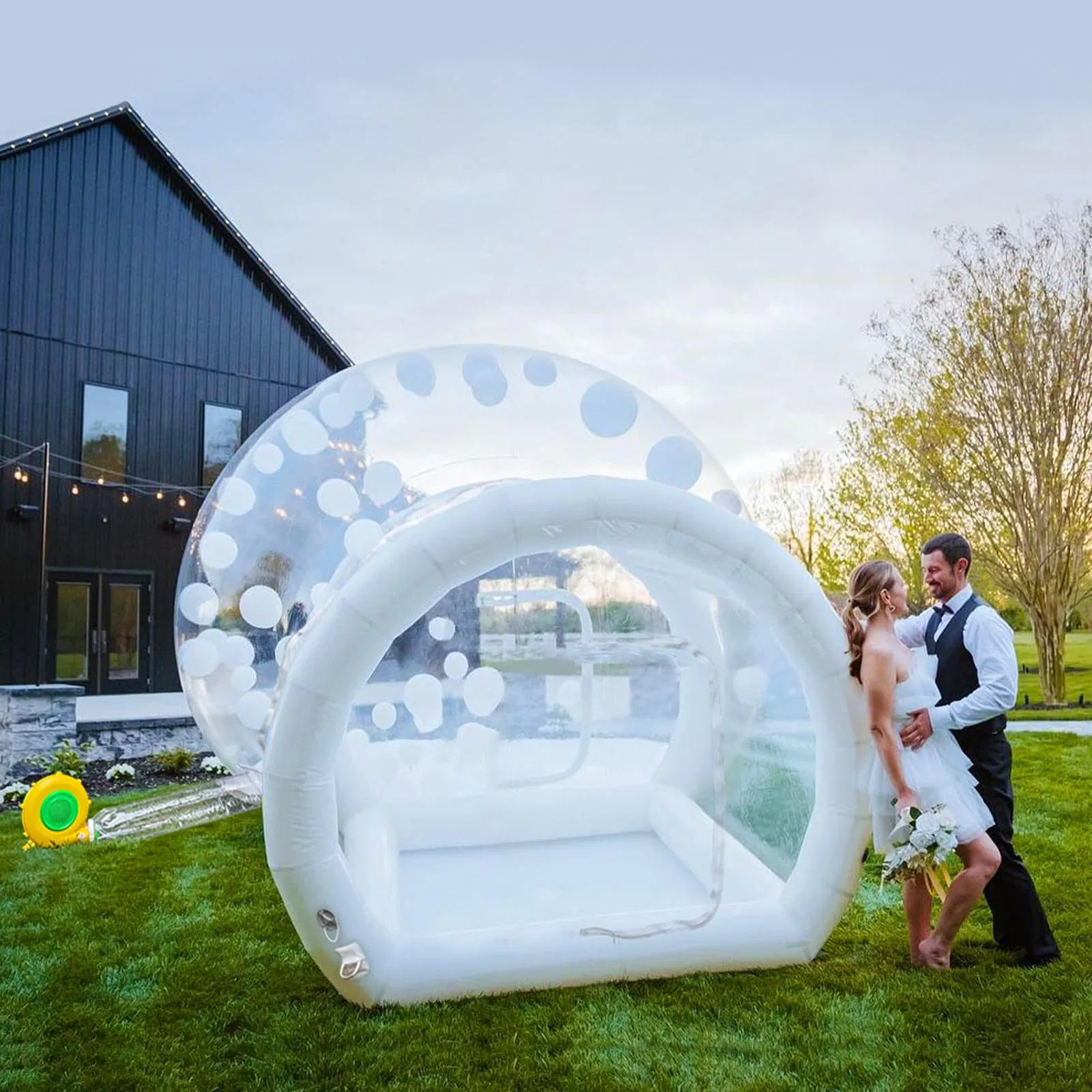 Clear Inflatable Bubble Tent Half Clear with One Entrance