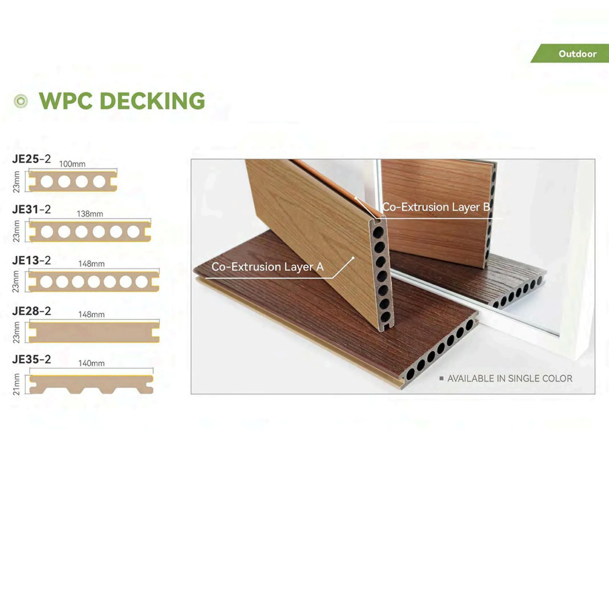 Outdoor Terrasse Waterproof Interlocking Composite Decking Terrasse Composite WPC Decking