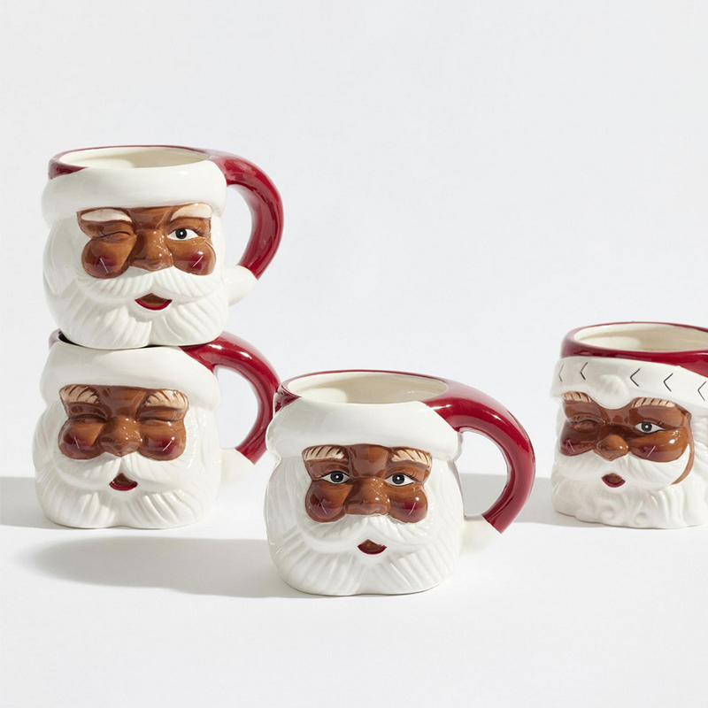 Gingerbread Man Shaped Ceramic Christmas Plate Handpainted Ceramic Cookies Plate Festive Decor