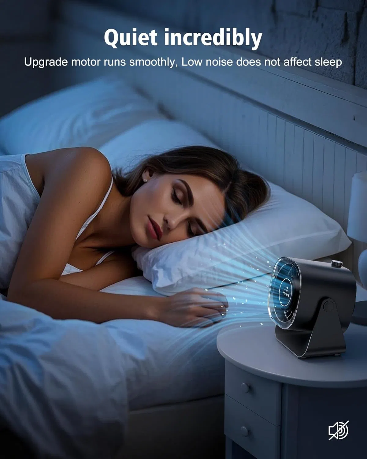 Digital Display Air Circulator Desk Fan, Quiet Portable Fan