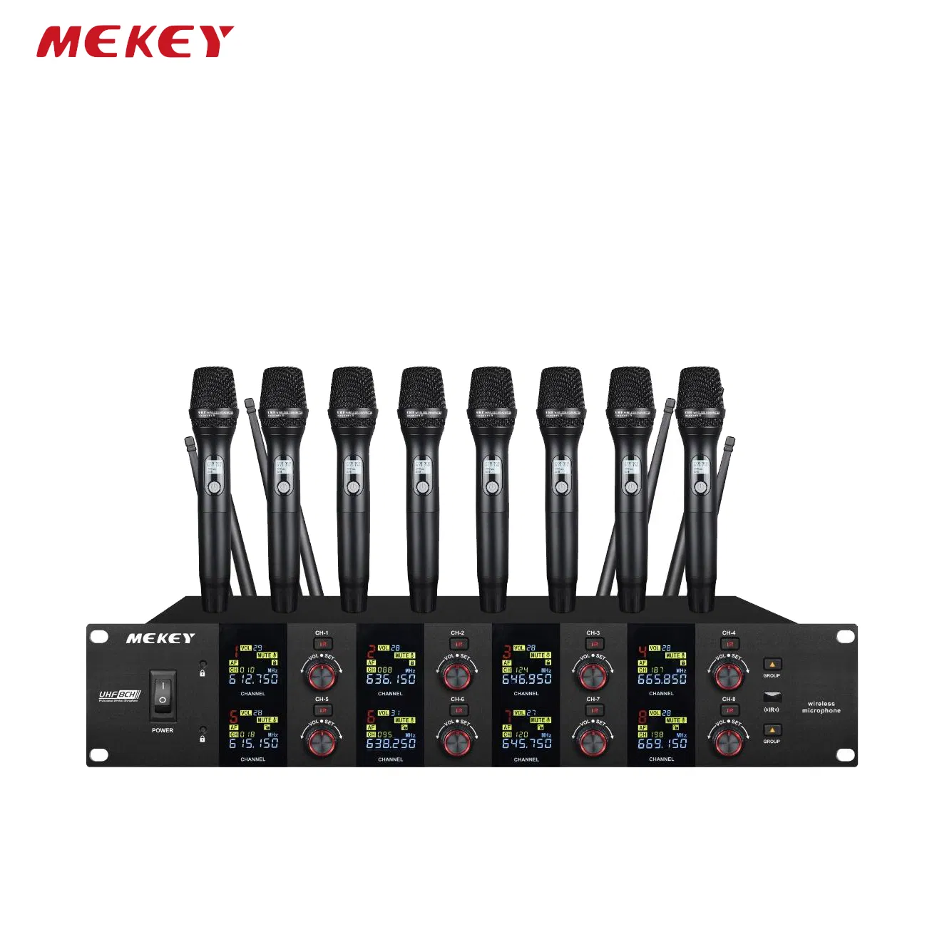 Беспроводная микрофонная система Mekey Mi-1608A (1 передатчик, 8 приемников)