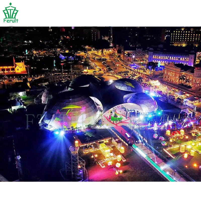 China Manufacturer Dia 35m Geodesic Pacific Steel Dome House Tent for Outdoor Wedding Events