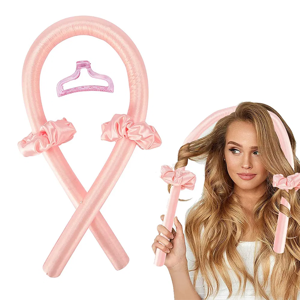 Customs Wholesale 100%Silk Skin Care Heatless Curling Rod Headband Silk Sleeping Hair Roller Wave for Women Hair Car and Beauty