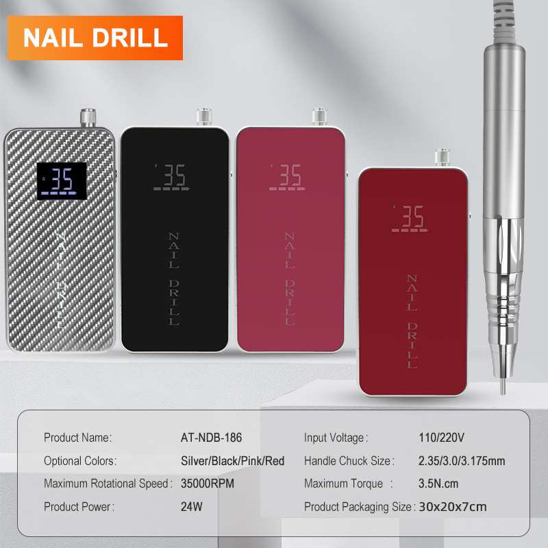 Portable Cordless 35000rpm Brushless Motor Nail Art Electric Nail File Home DIY