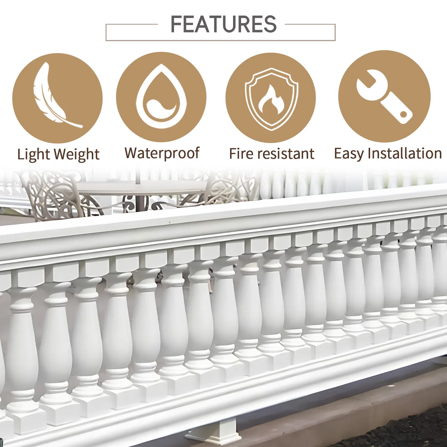 Auuan Mainland Lasting Performance Polyurethane Low Price Balcon Posts Balustrade