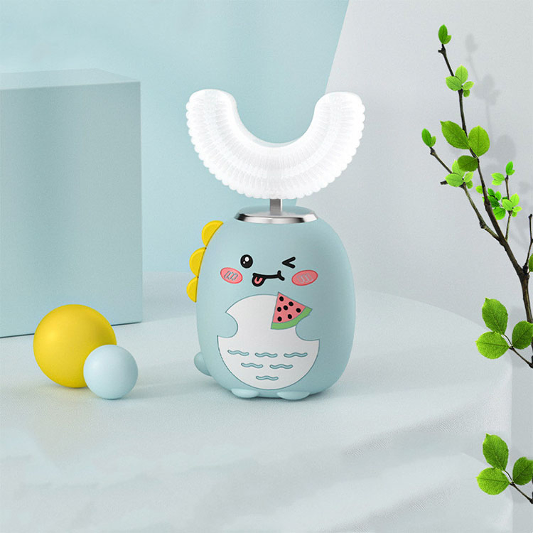 OEM 3 Modes 360 Degrees Silicone Tooth Brush Children U Shape Cartoon Kids Electric Toothbrush