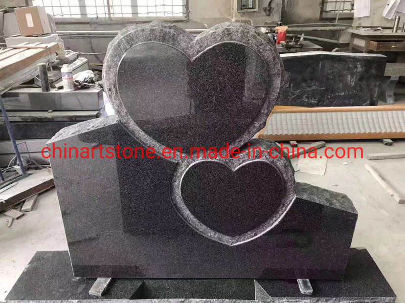 Black Granite Tombstone Angel Heart Classic Styles Memorial