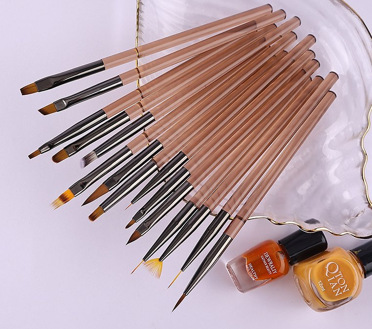 Hot Selling Multifunctional Nail Brush Set OEM Acrylic Brown Nail Brush