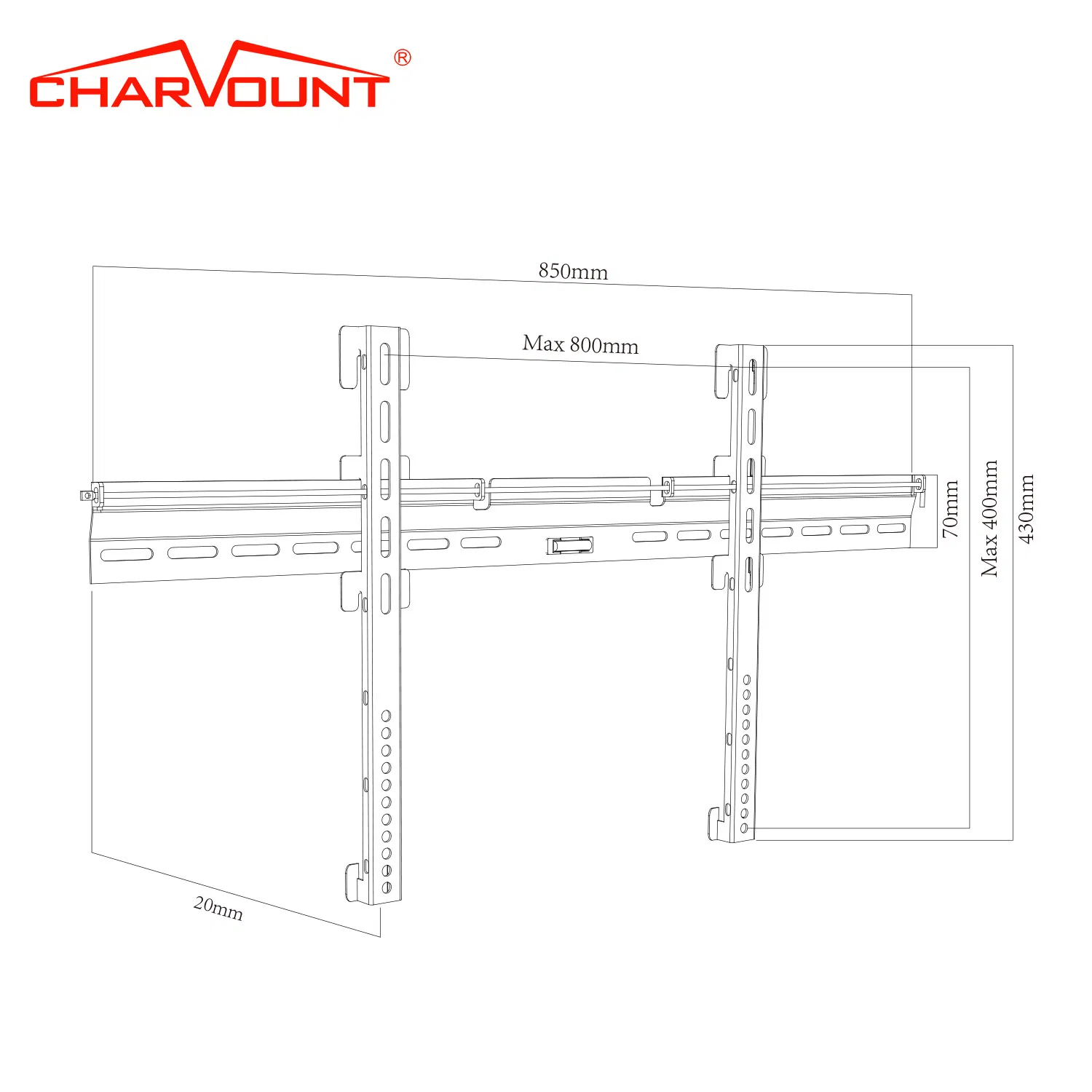 Anti-Theft TV Wall Mount Max Vesa 800*400mm LCD TV Bracket