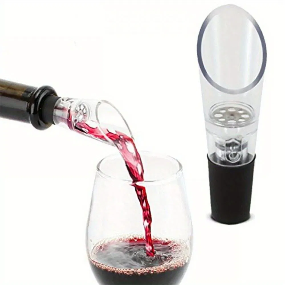 Red Wine Air Aerator Bottle Stopper Decanter Pourer Wine Aerator with Aerating Pour Spout Plastic Acrylic