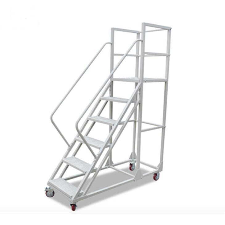 Warehouse Climbing Ladder Mobile Platform Shopping Mall Bookstore Mobile Ladder Cart