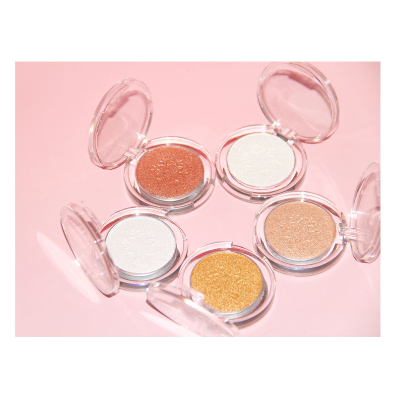 Popular Trending Makeup Glowing and Bouncy Highlighter Shimmer Glitter Single Highlighter Palette Private Label