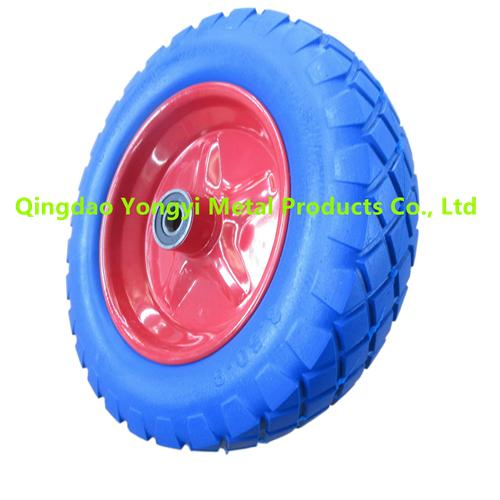Heavy Duty Solid Rubber Polyurathane Flat Free PU Foam Trolley Wheelbarrow Wheel