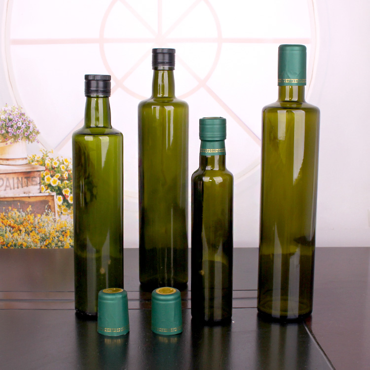 250ml 500ml 750ml 1000ml Green Glass Olive Oil Bottle with Screw Cap