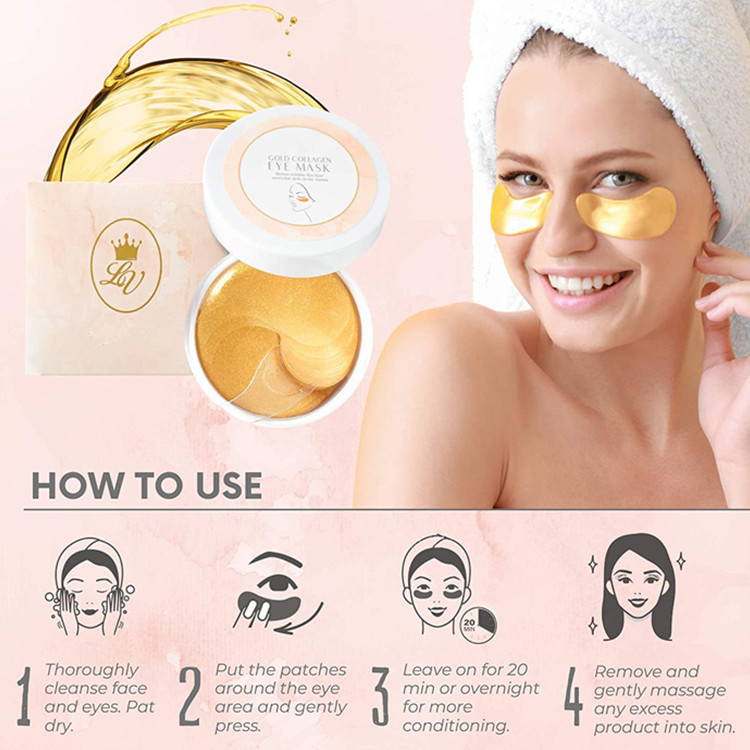 OEM Custom Rejuvenating Hyaluronic Acid 24K Gold Collagen Eye Mask