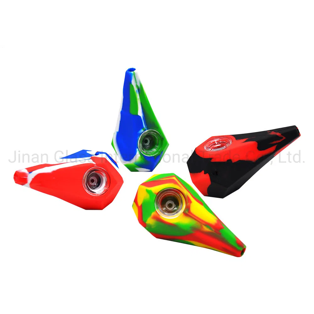 Hot Sale Diamonds Shaped Silicone Smoking Pipe Glass Pipe