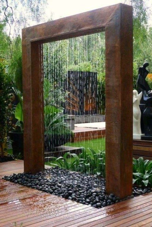 Outdoor Garden Corten Steel Water Rain Curtain Fountain