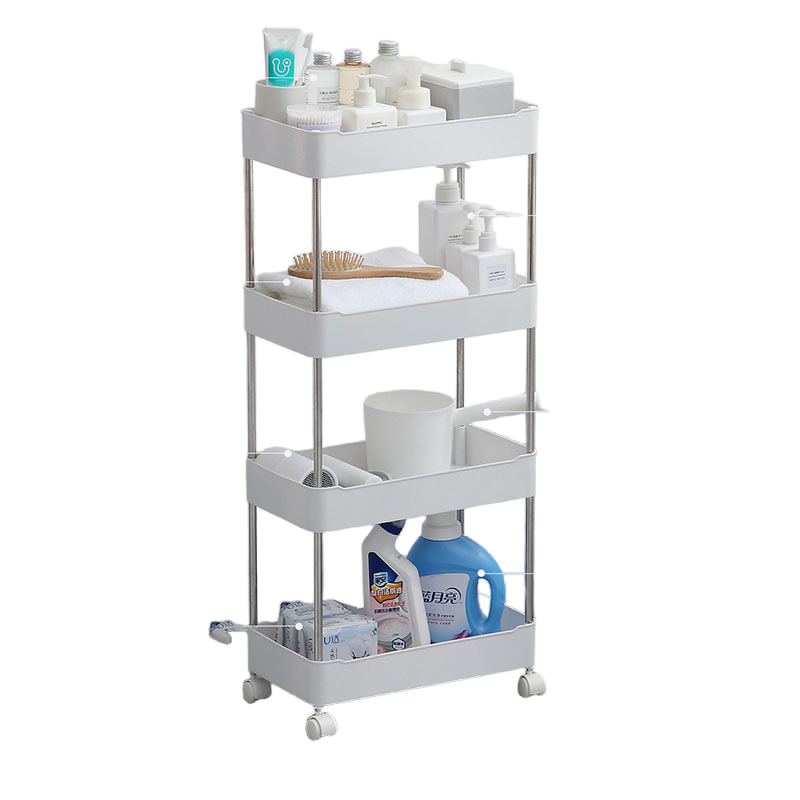 Factory Direct Sales Multi-Purpose Kitchen Bathroom Floor-Standing Storage Rack Storage Trolley Rack