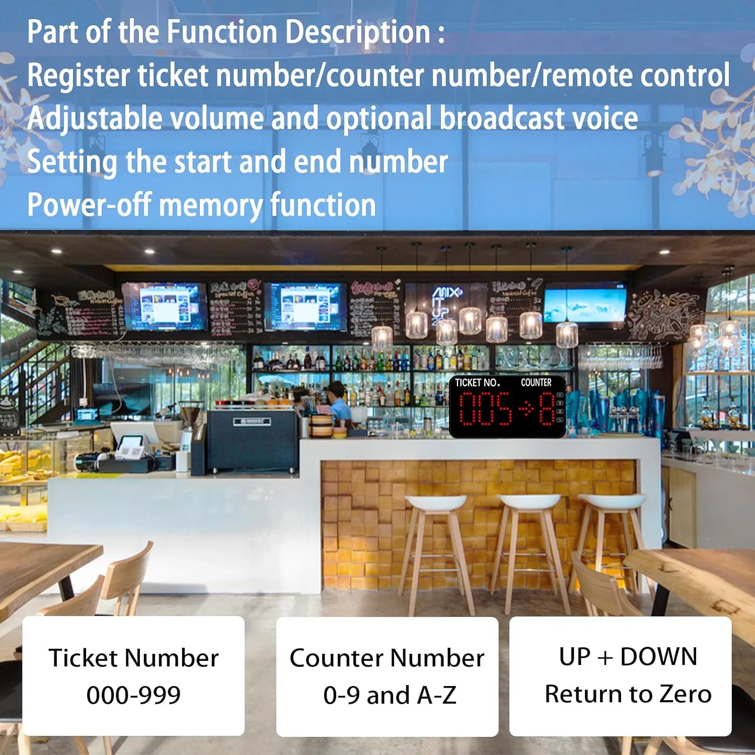Number Calling System Take a Number System LED Queue Display Show Tickets Number and Counter Number