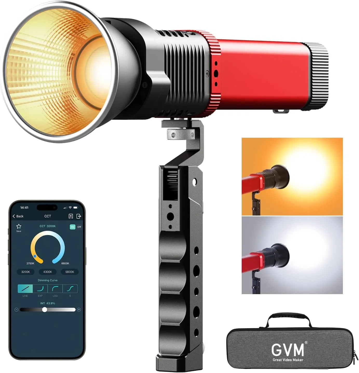 Студийный свет GVM PD60B 60Вт, портативный LED-прожектор