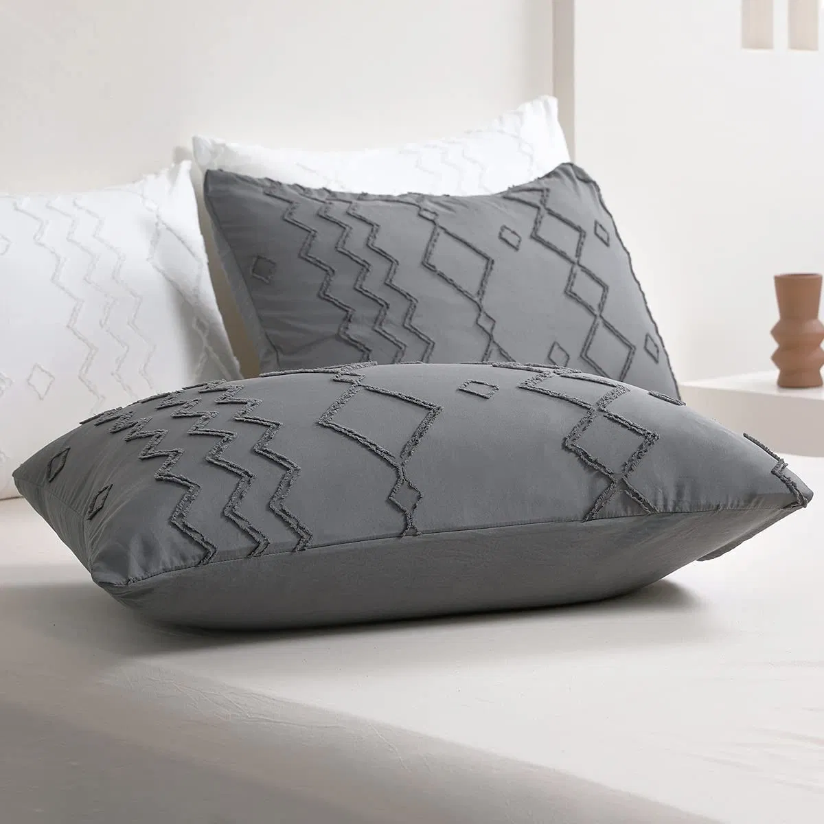 Tufted Duvet Shabby Chic Cover Set Comforter Cover 3 Pieces Set