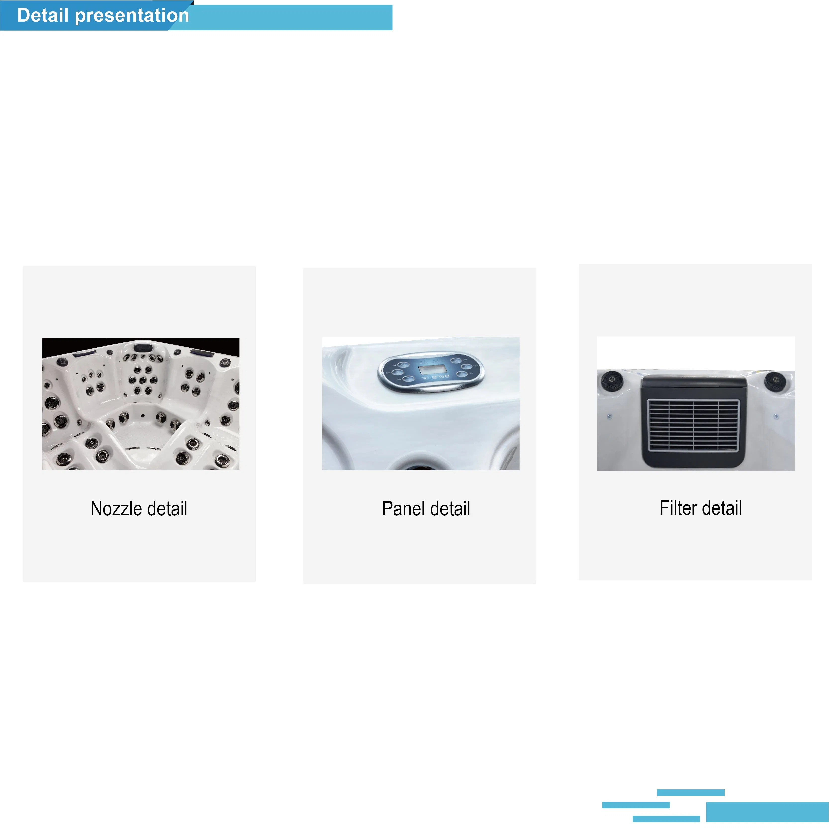 Угловая акриловая гидромассажная ванна Balboa на 5 человек