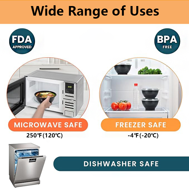 Takeaway Lunch Bowl Disposable Products Round Plastic Storage Food Container