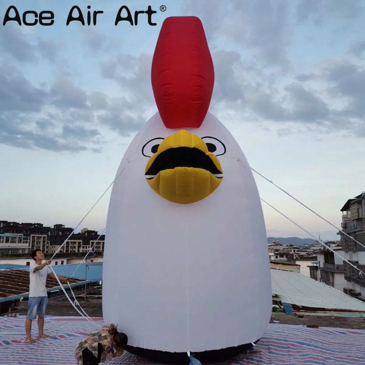 Heavy Duty Oxford Cloth - High Quality Event Prop Inflatable Rooster Head with Blower