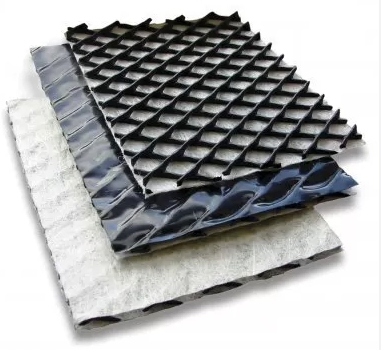 Geotextile Drainage Mat Drainageand Reinforcement L Composite Drainage Network with Needled Punched Non-Woven Geotextile and Three-Dimensional Geonet Core for