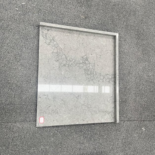China Manufacture Jumbo Slabs Quartz Grey Stone Compact Slabs for Island Tops