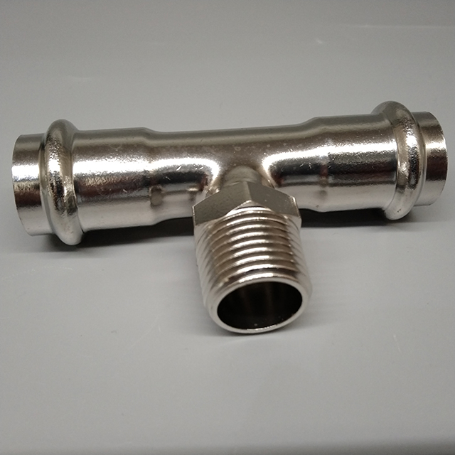 Tee Connectors Low-Pressure Stainless Steel Male Threaded Pipe Fittings