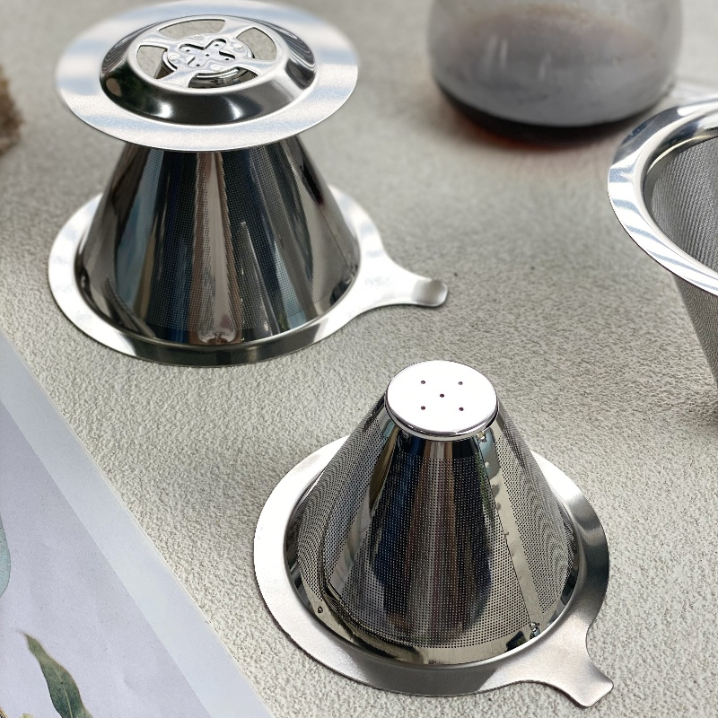 Premium 304 Stainless Steel Drip Coffee Funnel Filter