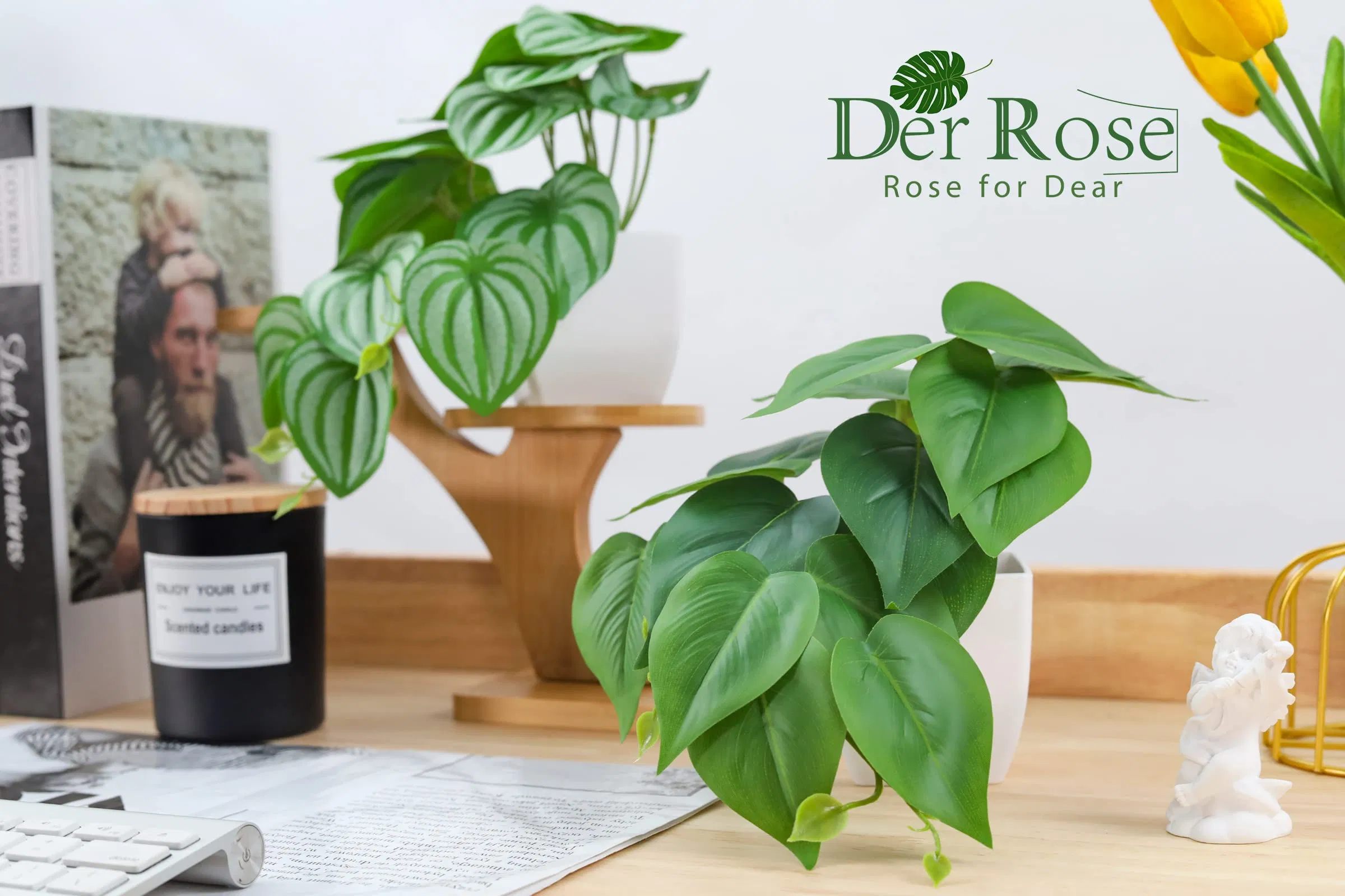 2 Packs Small Fake Plants Artificial Plants for Home Bedroom