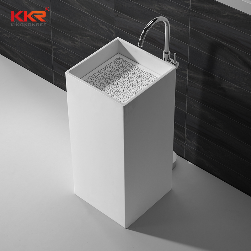 Luxury Solid Surface Freestanding Wash Basin for Bathroom