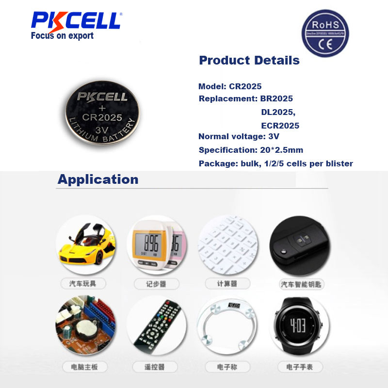 Батарейка CR2025 3V литиевая для брелоков авто