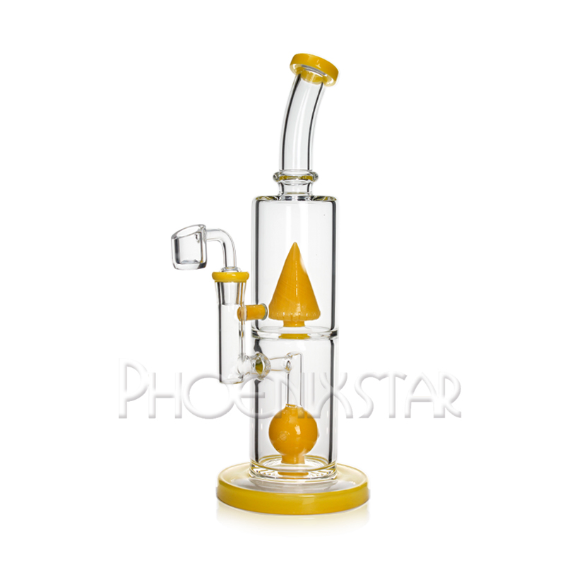 Phoenixstar High Quality 11.5 Inches Borosilicate Glass Hookah Bubbler American Color Glass Smoking Water Pipe with 14mm Quartz Banger