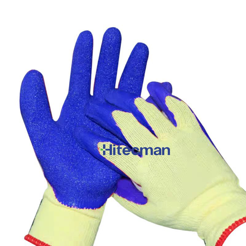 Перчатки резиновые защитные желто-красные, не скользящие