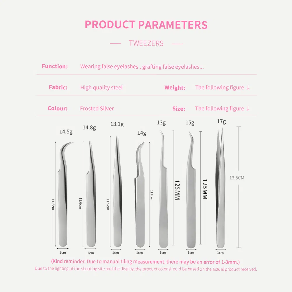 Stainless Steel Tip Pointed Eyelash Tweezer Wholesale Medical Eye Lash Extension Eyebrow Tweezers