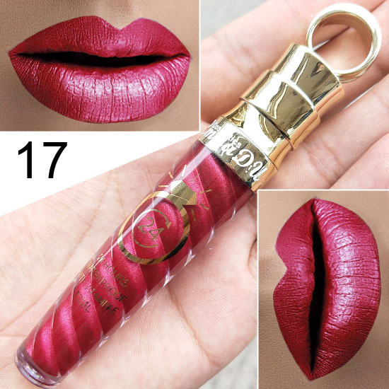 Cmaadu Matte Liquid Lip Gloss, Waterproof Long Lasting Sexy Nude Lip Gloss, Glitter Red Lip Tint Gloss for Beauty Makeup