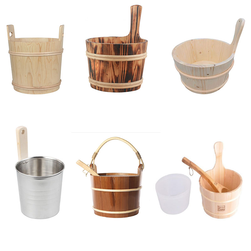 Solid Wood Sauna Room Wooden Bucket Sauna Room Accessories