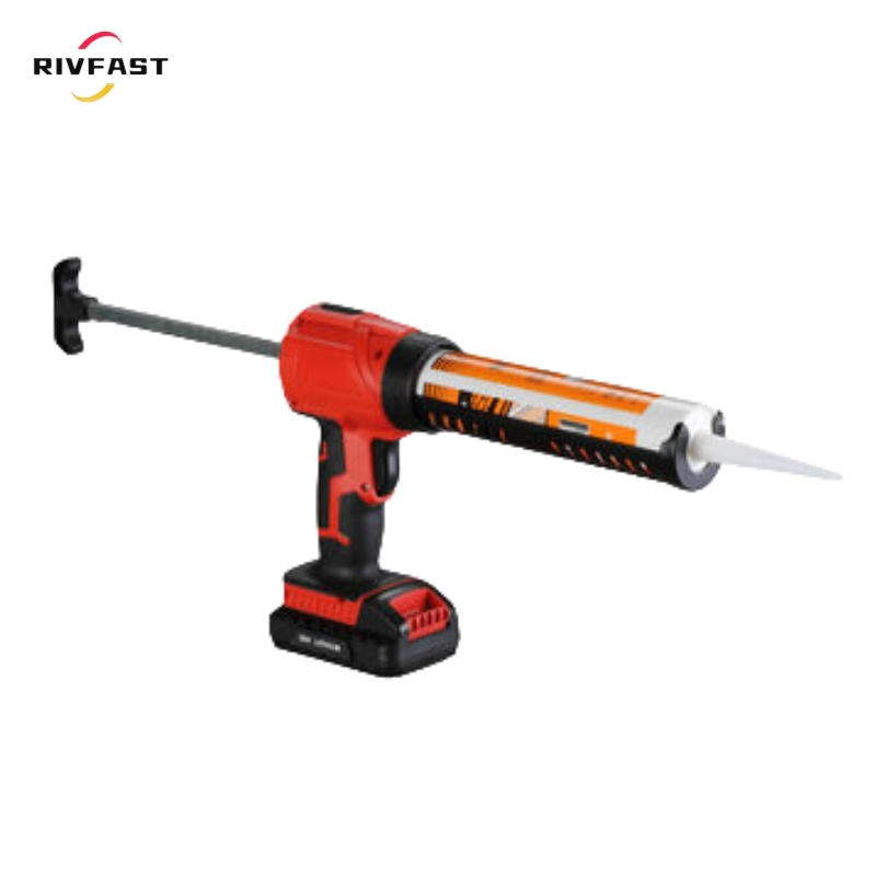 Battery Caulking Gun, 300ml Electric Silicone Gun, with LED Light, 4 Adjustable Speed for Filling, Sealing, Repair.