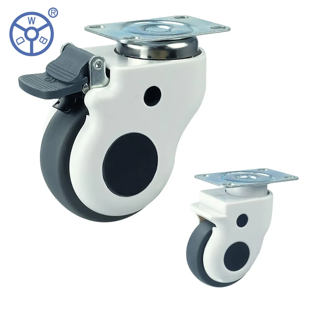 High Quality 100mm 125mm TPR Pivoting Medical Hospital Bed Castor Wheel with Lock
