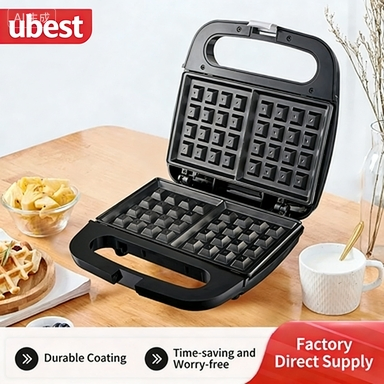 Compact Waffle Maker with Removable Plates for Easy Cleaning