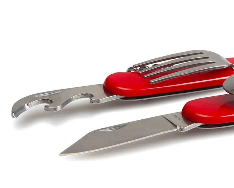 Detachable Camping Tableware Portable 5-in-1 Stainless Steel Travel Multifunctional Folding Outdoor Utensils Knife