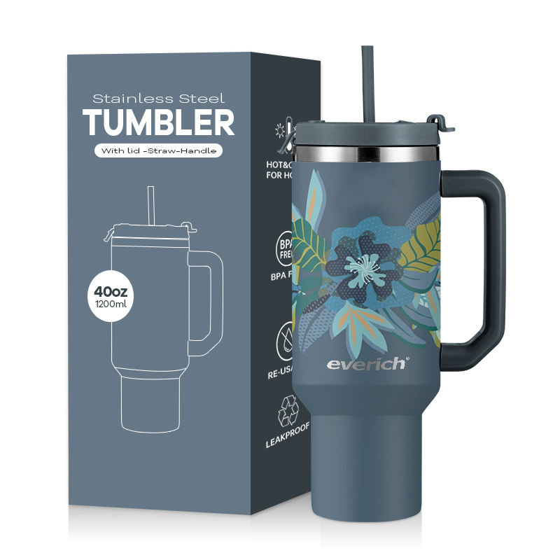 Термокружка 40 унций с логотипом, вакуумная, с трубочкой